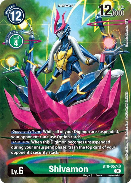 Shivamon (Alternate Art) (#BT8-057 SR) (New Awakening) Near Mint Foil
