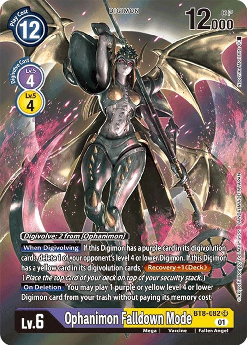 Ophanimon Falldown Mode (Alternate Art) (#BT8-082 SR) (New Awakening) Near Mint Foil