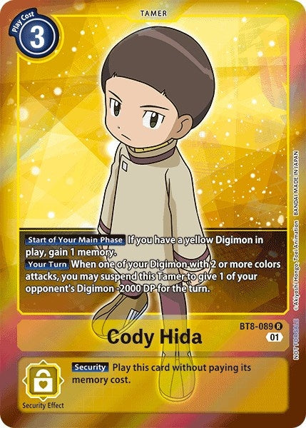 Image for Cody Hida (Box Topper) (BT8-089 R) - Digimon Card Game