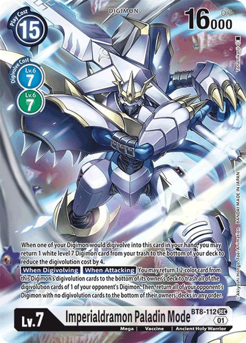 Imperialdramon Paladin Mode (Alternate Art) (#BT8-112 SEC) (New Awakening) Near Mint Foil
