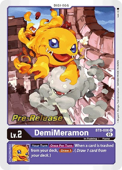 DemiMeramon (#BT8-006 U) (New Awakening Pre-Release Cards) Near Mint Foil