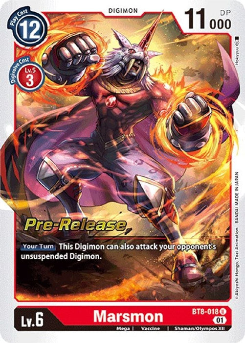 Marsmon (#BT8-018 U) (New Awakening Pre-Release Cards) Near Mint Foil