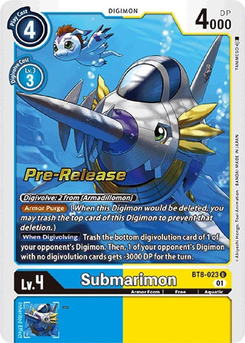 Submarimon (#BT8-023 U) (New Awakening Pre-Release Cards) Near Mint Foil