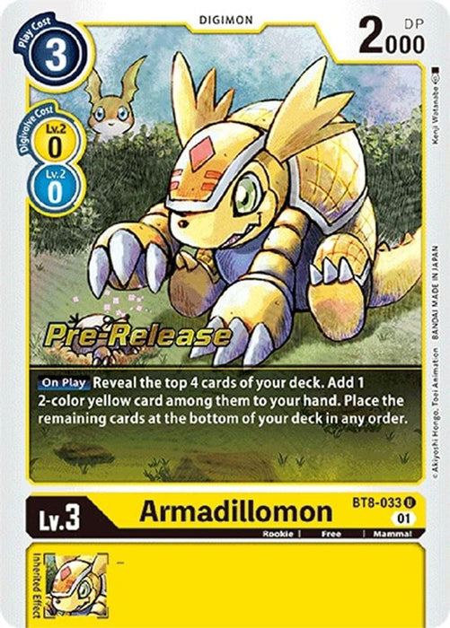 Armadillomon (#BT8-033 U) (New Awakening Pre-Release Cards) Near Mint Foil