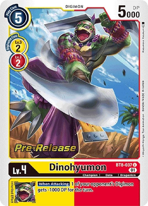 Dinohyumon (#BT8-037 U) (New Awakening Pre-Release Cards) Near Mint Foil