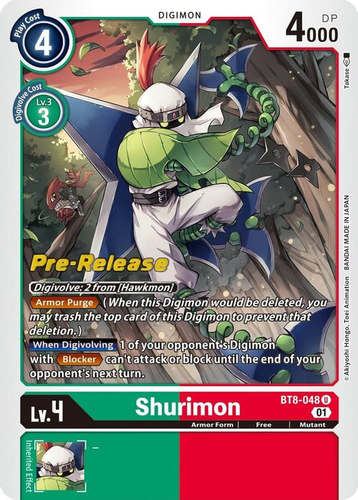 Shurimon (#BT8-048 U) (New Awakening Pre-Release Cards) Near Mint Foil