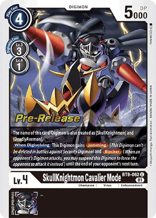 SkullKnightmon Cavalier Mode (#BT8-062 U) (New Awakening Pre-Release Cards) Near Mint Foil