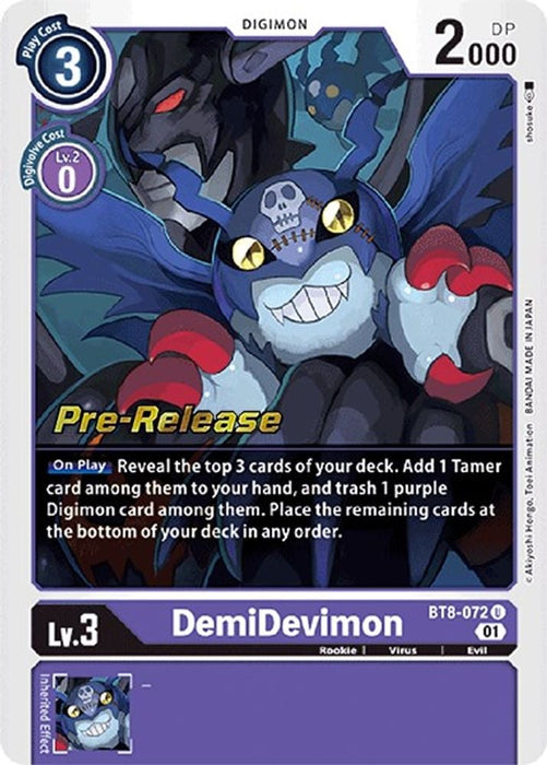 DemiDevimon (#BT8-072 U) (New Awakening Pre-Release Cards) Near Mint Foil