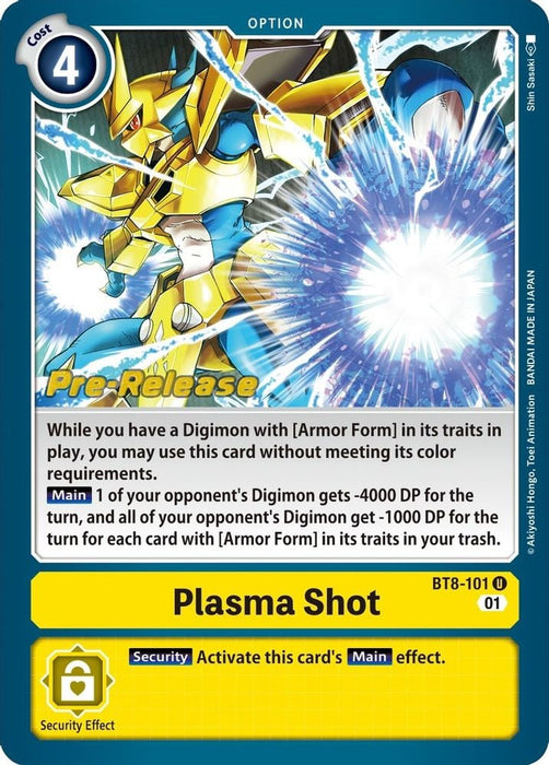 Plasma Shot (#BT8-101 U) (New Awakening Pre-Release Cards) Near Mint Foil