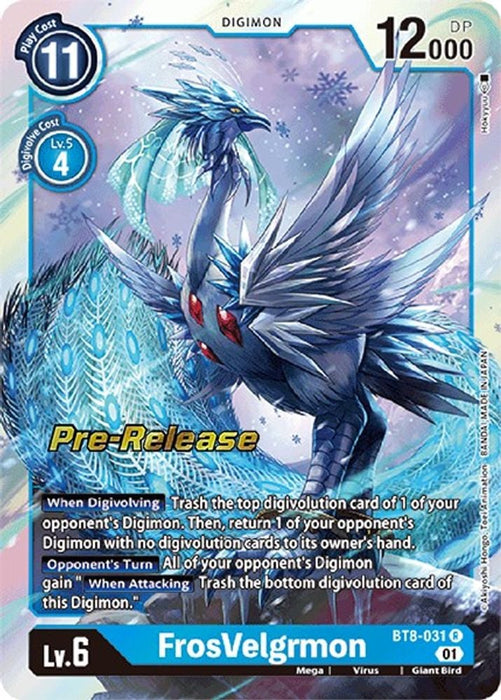 FrosVelgrmon (#BT8-031 R) (New Awakening Pre-Release Cards) Near Mint Foil