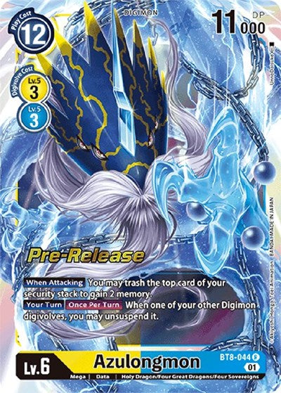 Azulongmon (#BT8-044 R) (New Awakening Pre-Release Cards)