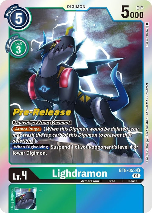 Lighdramon (#BT8-053 R) (New Awakening Pre-Release Cards) Near Mint Foil