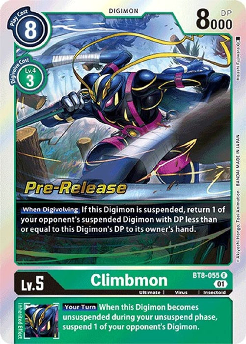 Climbmon (#BT8-055 R) (New Awakening Pre-Release Cards) Near Mint Foil
