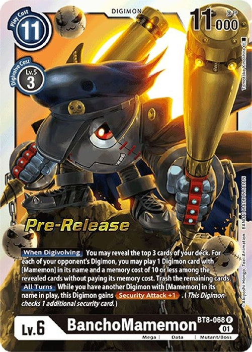 BanchoMamemon (#BT8-068 R) (New Awakening Pre-Release Cards) Near Mint Foil