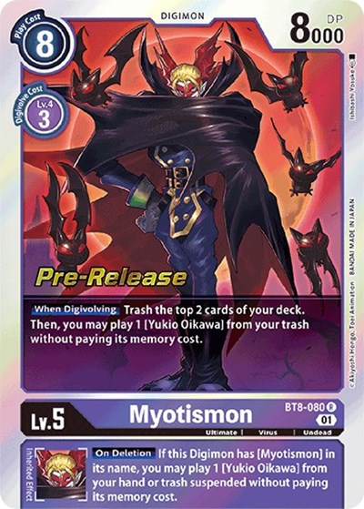 Myotismon (#BT8-080 R) (New Awakening Pre-Release Cards)