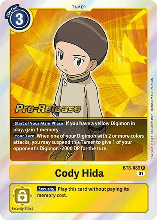 Cody Hida (#BT8-089 R) (New Awakening Pre-Release Cards) Near Mint Foil