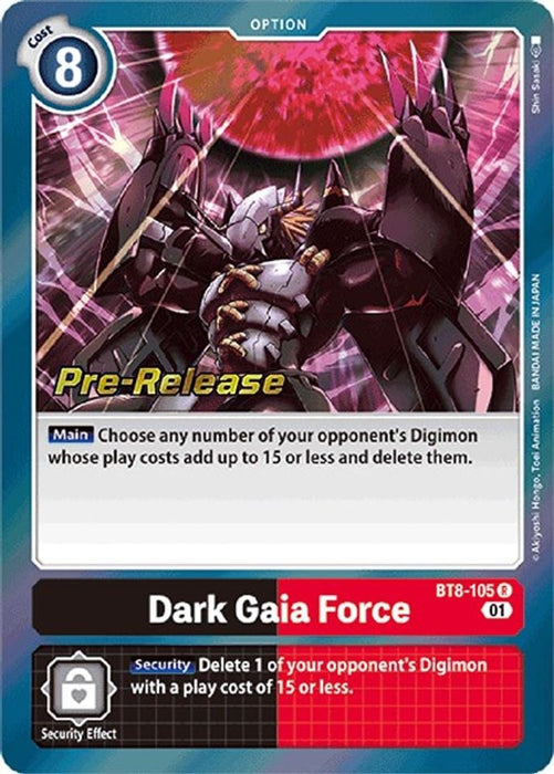Dark Gaia Force (#BT8-105 R) (New Awakening Pre-Release Cards) Near Mint Foil