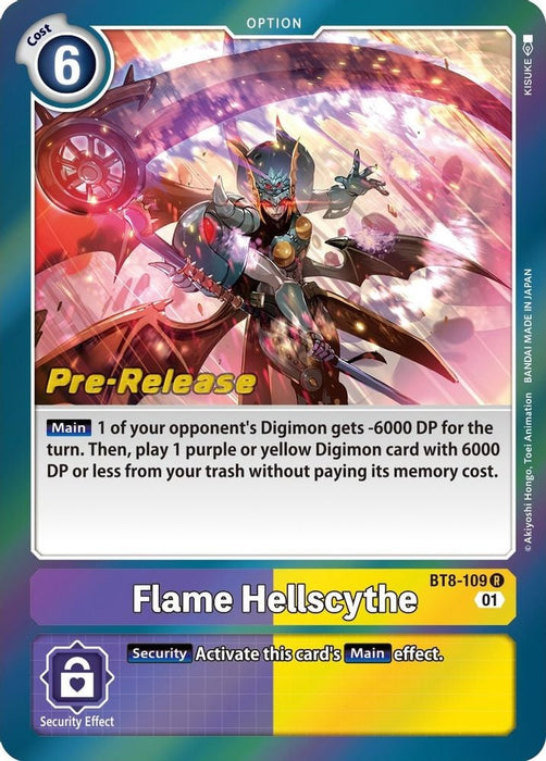 Flame Hellscythe (#BT8-109 R) (New Awakening Pre-Release Cards) Near Mint Foil