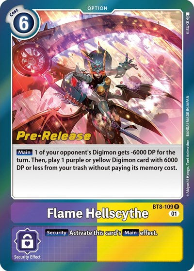 Flame Hellscythe (#BT8-109 R) (New Awakening Pre-Release Cards)