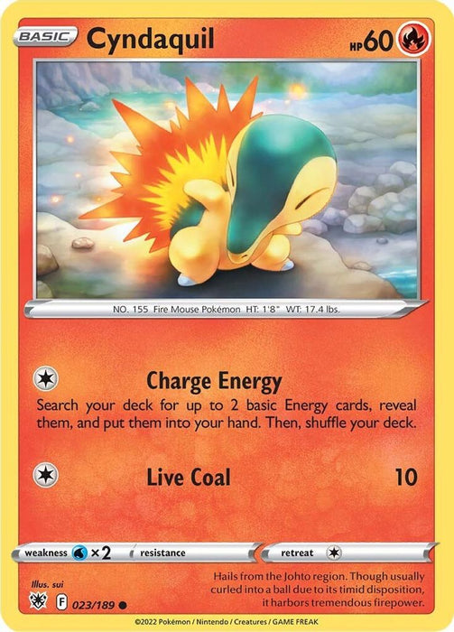 Cyndaquil (#023/189) (SWSH10: Astral Radiance) Near Mint Reverse Holofoil