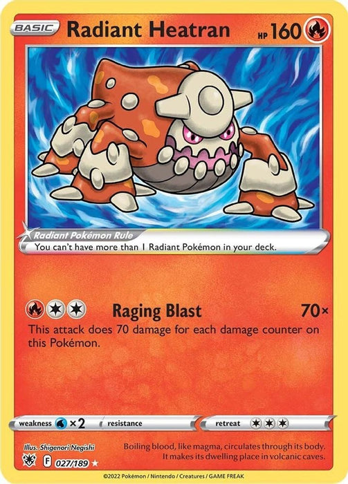 Radiant Heatran (#027/189) (SWSH10: Astral Radiance)