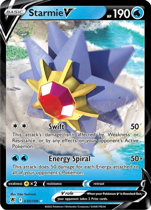 Starmie V (#030/189) (SWSH10: Astral Radiance)