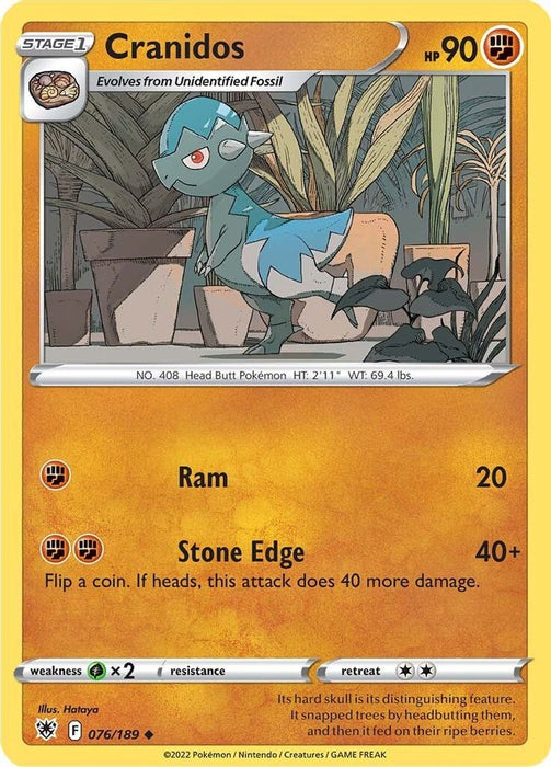 Cranidos (#076/189) (SWSH10: Astral Radiance) Near Mint Reverse Holofoil