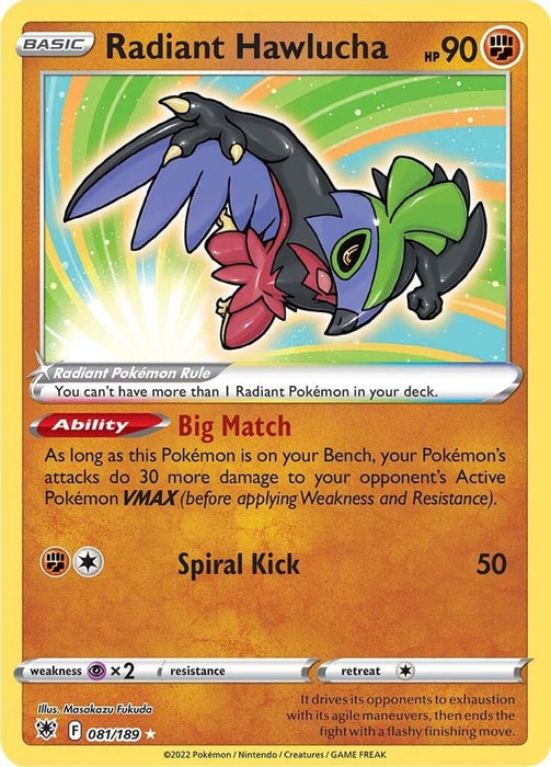 Radiant Hawlucha (#081/189) (SWSH10: Astral Radiance)