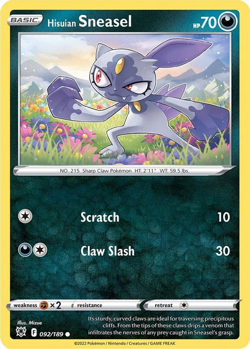 Hisuian Sneasel (#092/189) (SWSH10: Astral Radiance) Near Mint Reverse Holofoil