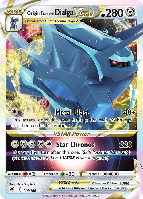Origin Forme Dialga VSTAR (#114/189) (SWSH10: Astral Radiance) Near Mint Holofoil