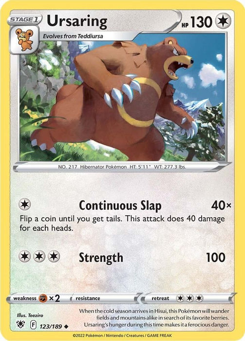 Ursaring (#123/189) (SWSH10: Astral Radiance) Near Mint Reverse Holofoil