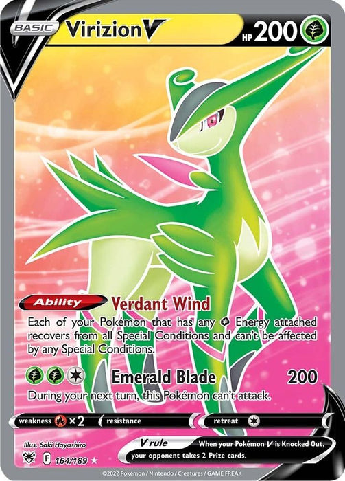 Virizion V (Full Art) (#164/189) (SWSH10: Astral Radiance) Near Mint Holofoil