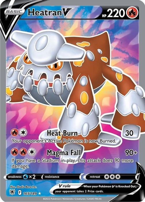 Heatran V (Full Art) (#165/189) (SWSH10: Astral Radiance) Near Mint Holofoil