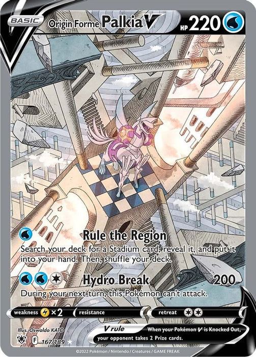Origin Forme Palkia V (Alternate Full Art) (#167/189) (SWSH10: Astral Radiance) Near Mint Holofoil