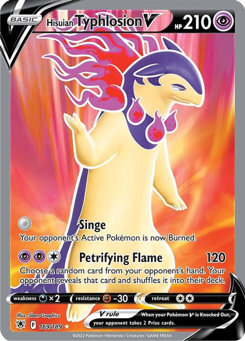 Hisuian Typhlosion V (Full Art) (#169/189) (SWSH10: Astral Radiance) Near Mint Holofoil