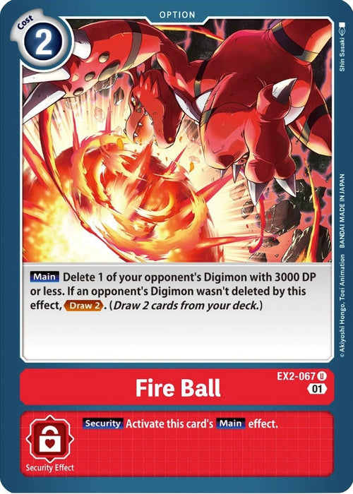 Image for Fire Ball (EX2-067 U) - Digimon Card Game