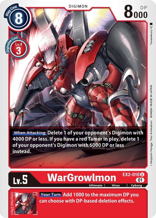 Image for WarGrowlmon (EX2-010 U) - Digimon Card Game