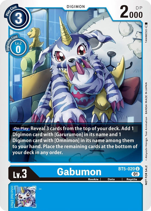 Image for Gabumon - BT5-020 (Winner Pack New Awakening) (BT5-020 U) - Digimon Card Game