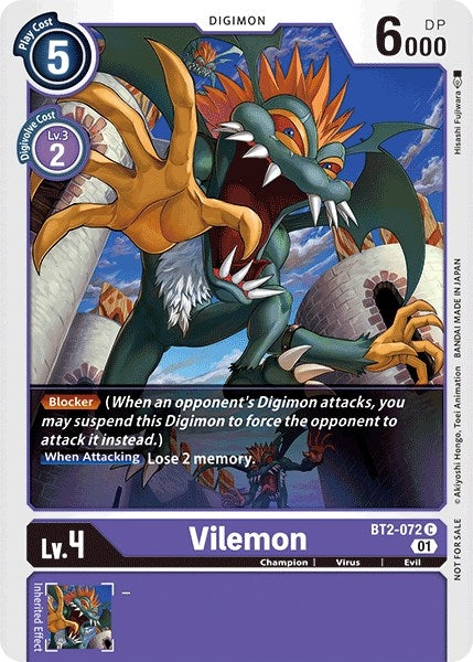Image for Vilemon - BT2-072 (Tamer Party Vol. 4 Promo) (BT2-072 C) - Digimon Card Game