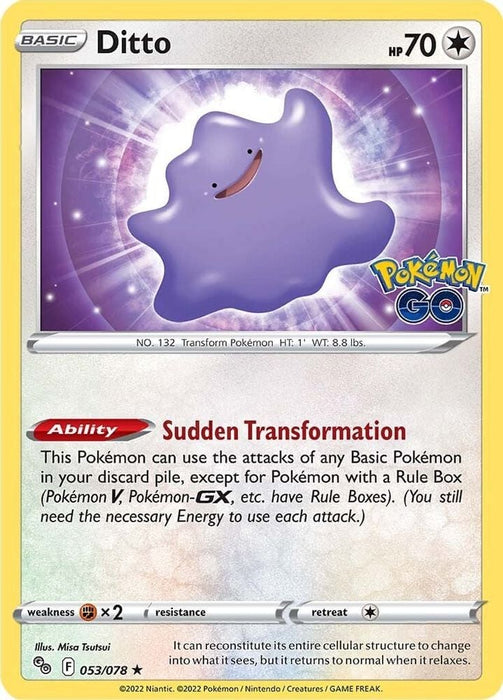 Ditto (#053/078) (Pokemon GO) Near Mint Holofoil