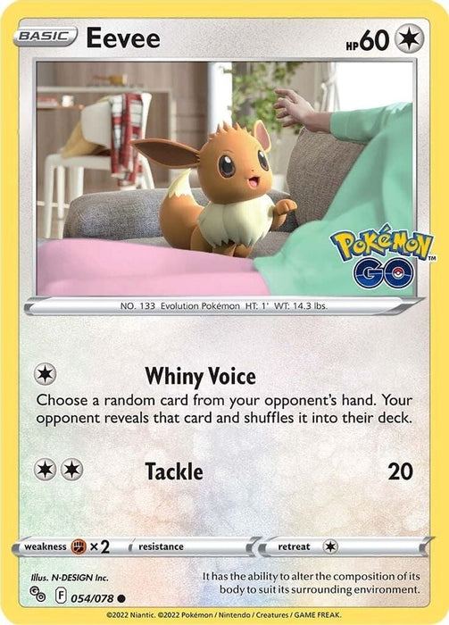 Eevee (#054/078) (Pokemon GO) Near Mint Reverse Holofoil