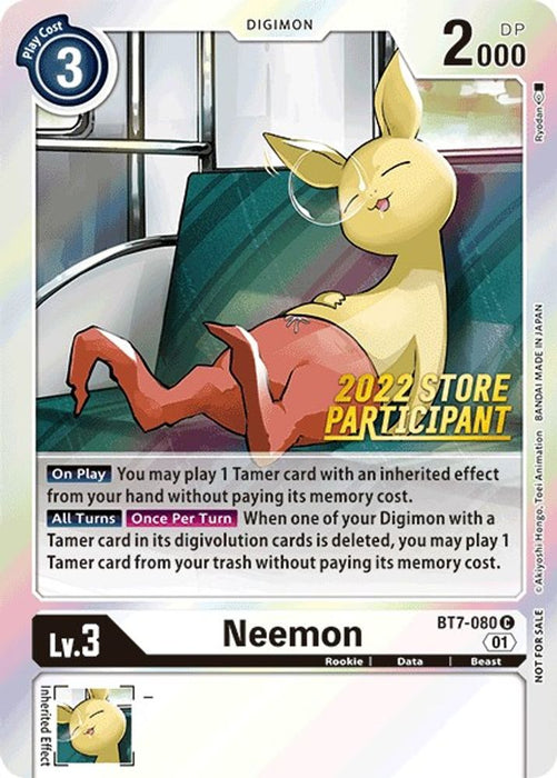 Neemon (2022 Store Participant) (#BT7-080 C) (Next Adventure) Near Mint Foil