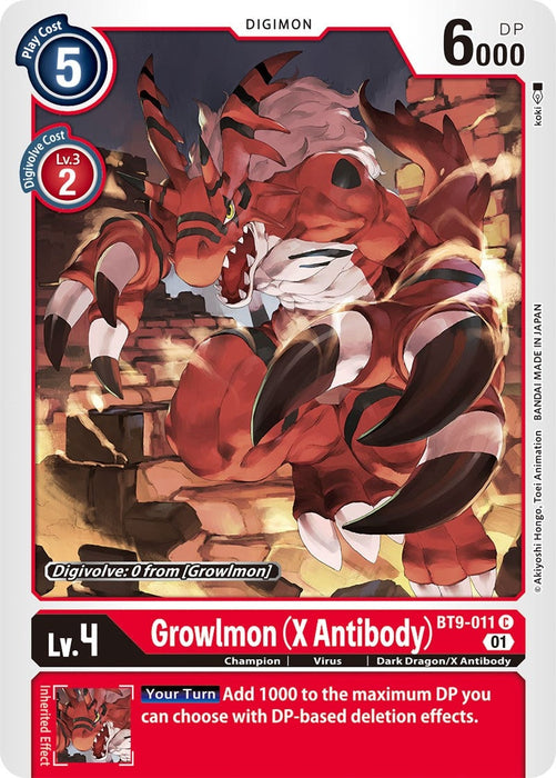 Image for Growlmon (X Antibody) (BT9-011 C) - Digimon Card Game