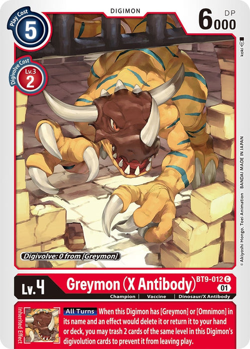Image for Greymon (X Antibody) (BT9-012 C) - Digimon Card Game