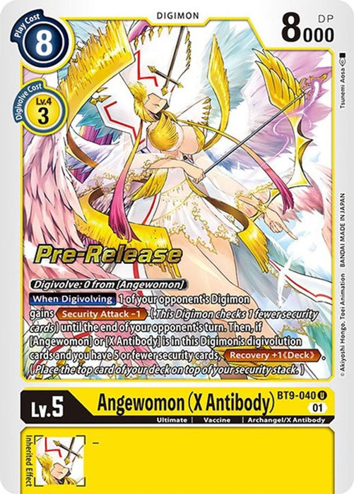 Angewomon (X Antibody) (#BT9-040 U) (X Record Pre-Release Cards) Near Mint Foil