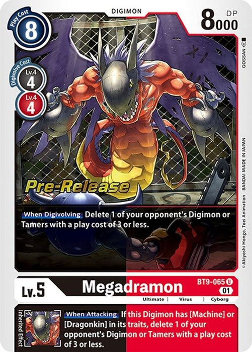 Megadramon (#BT9-065 U) (X Record Pre-Release Cards) Near Mint Foil