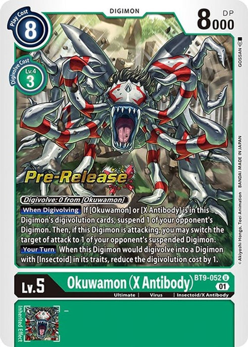 Okuwamon (X Antibody) (#BT9-052 U) (X Record Pre-Release Cards) Near Mint Foil