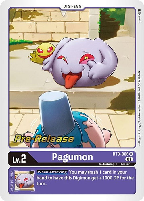 Pagumon (#BT9-006 U) (X Record Pre-Release Cards) Near Mint Foil