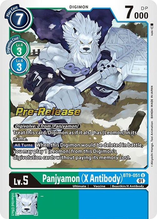 Panjyamon X Antibody (#BT9-051 U) (X Record Pre-Release Cards) Near Mint Foil