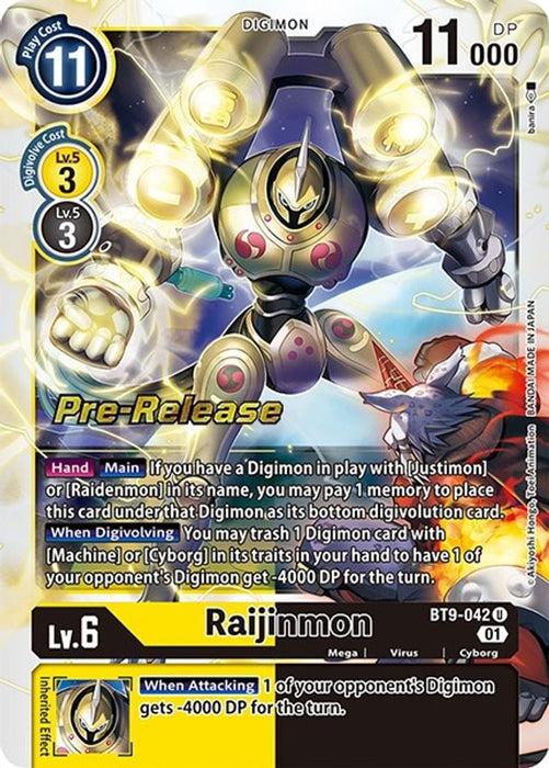 Raijinmon (#BT9-042 U) (X Record Pre-Release Cards) Near Mint Foil